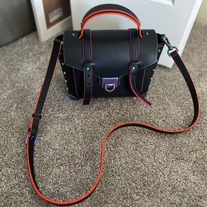 Michael Kors Manhattan Medium Contrast-Trim Leather Satchel